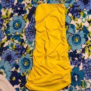 Yellow fitted dress
